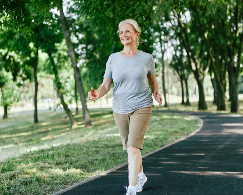 outdoor senior woman jogging